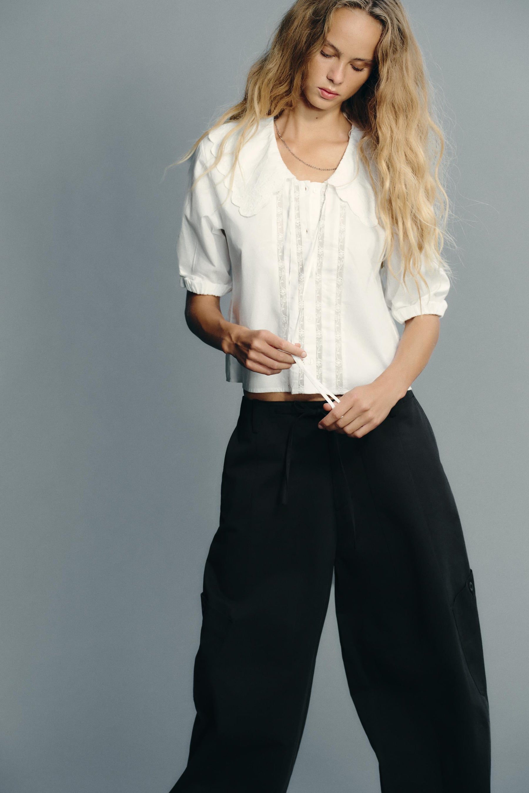 Embroidered Peter Pan Shirt