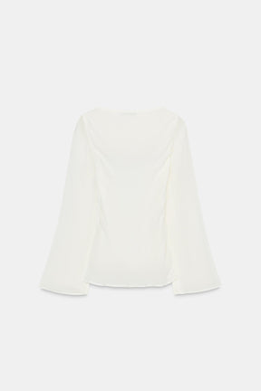 LACE ACCENT GEORGETTE SHIRT