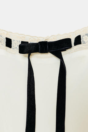 LACE ACCENT GEORGETTE SHIRT