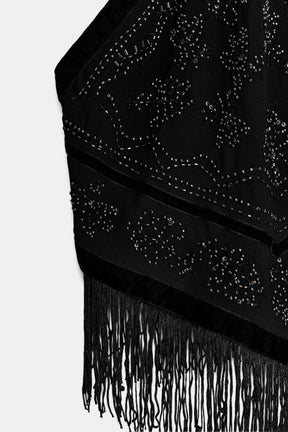 Beaded Georgette Halter Top