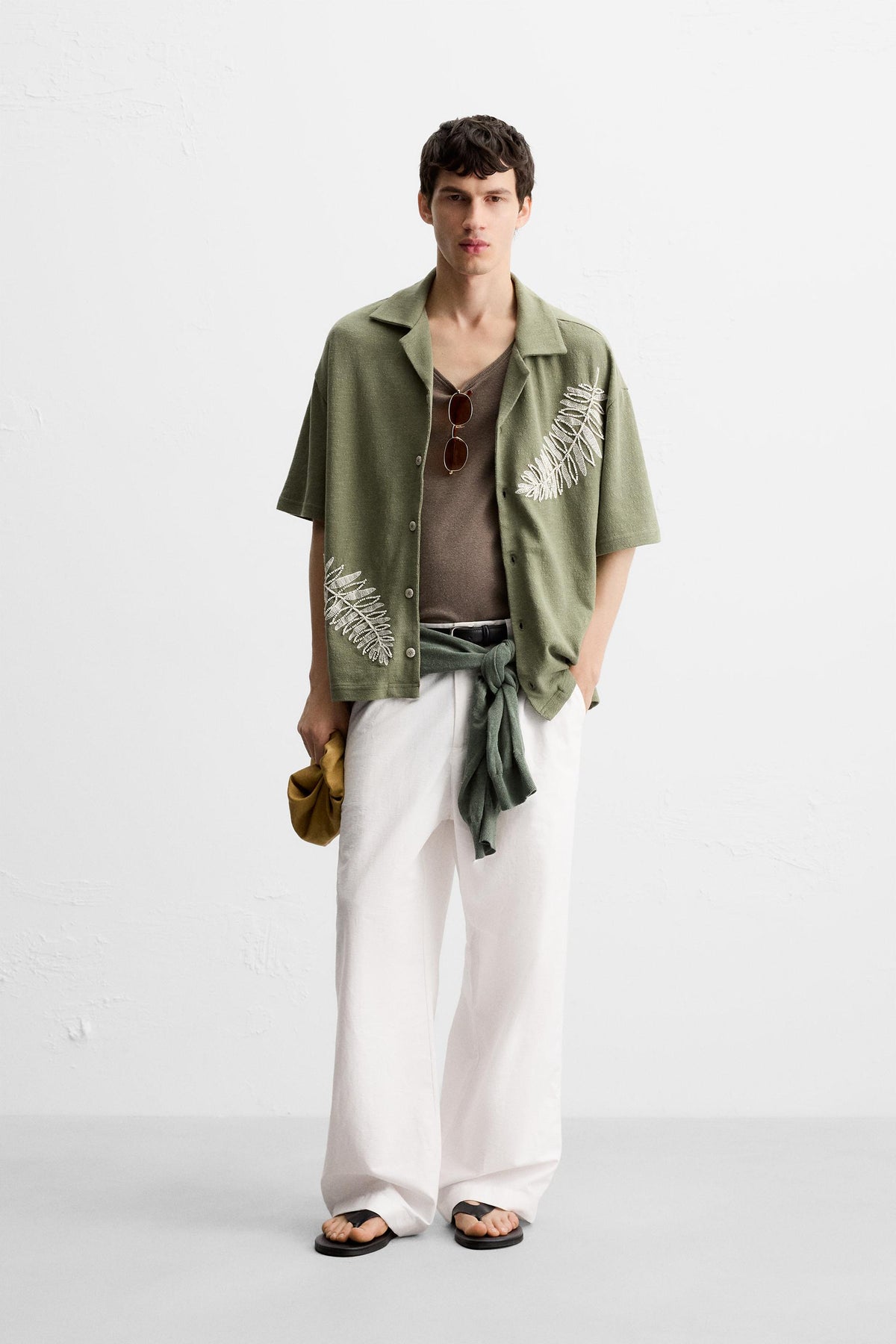 BEADED EMBROIDERY SHIRT - Image 1