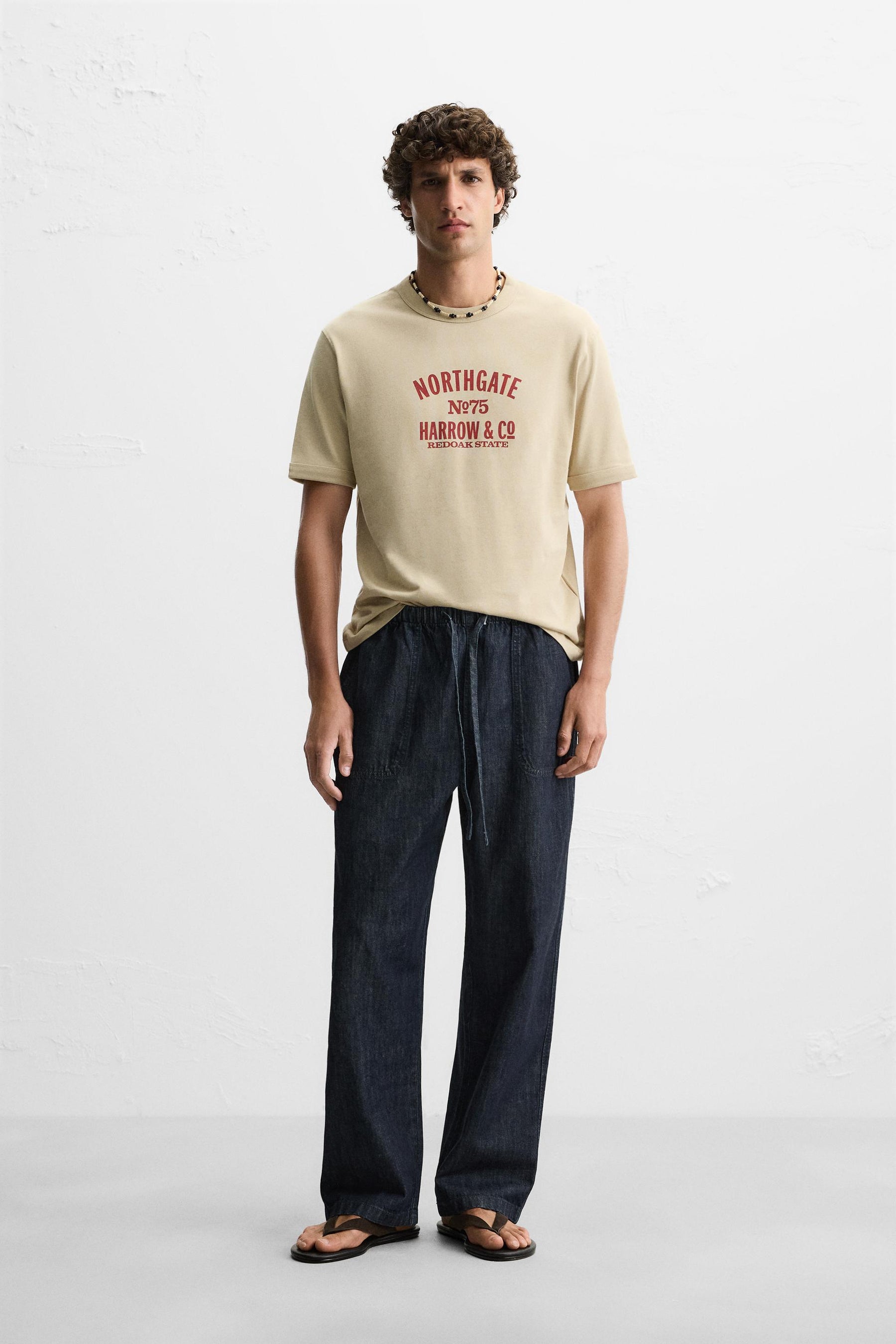 RIBBED SLOGAN T-SHIRT - Image 1