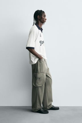 RETRO FOOTBALL PRINT POLO SHIRT - Image 4