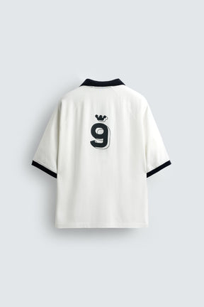 RETRO FOOTBALL PRINT POLO SHIRT - Image 8