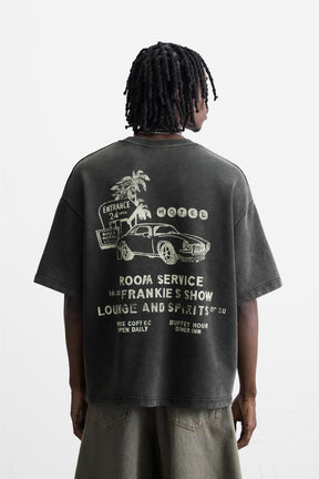 WASHED PRINTED GRAPHIC SWEATSHIRT - Image 3