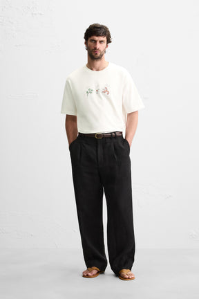 CONTRAST EMBROIDERY T-SHIRT - Image 1