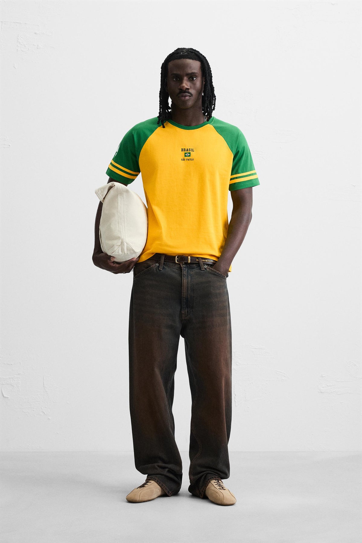 EMBROIDERED COLOUR BLOCK T-SHIRT - Image 1