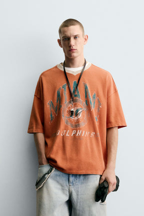 NFL MIAMI DOLPHINS TEXTURED T-SHIRT - Image 2