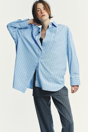 OVERSIZE STRIPED POPLIN SHIRT