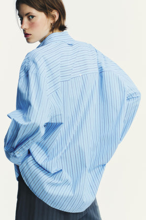 OVERSIZE STRIPED POPLIN SHIRT