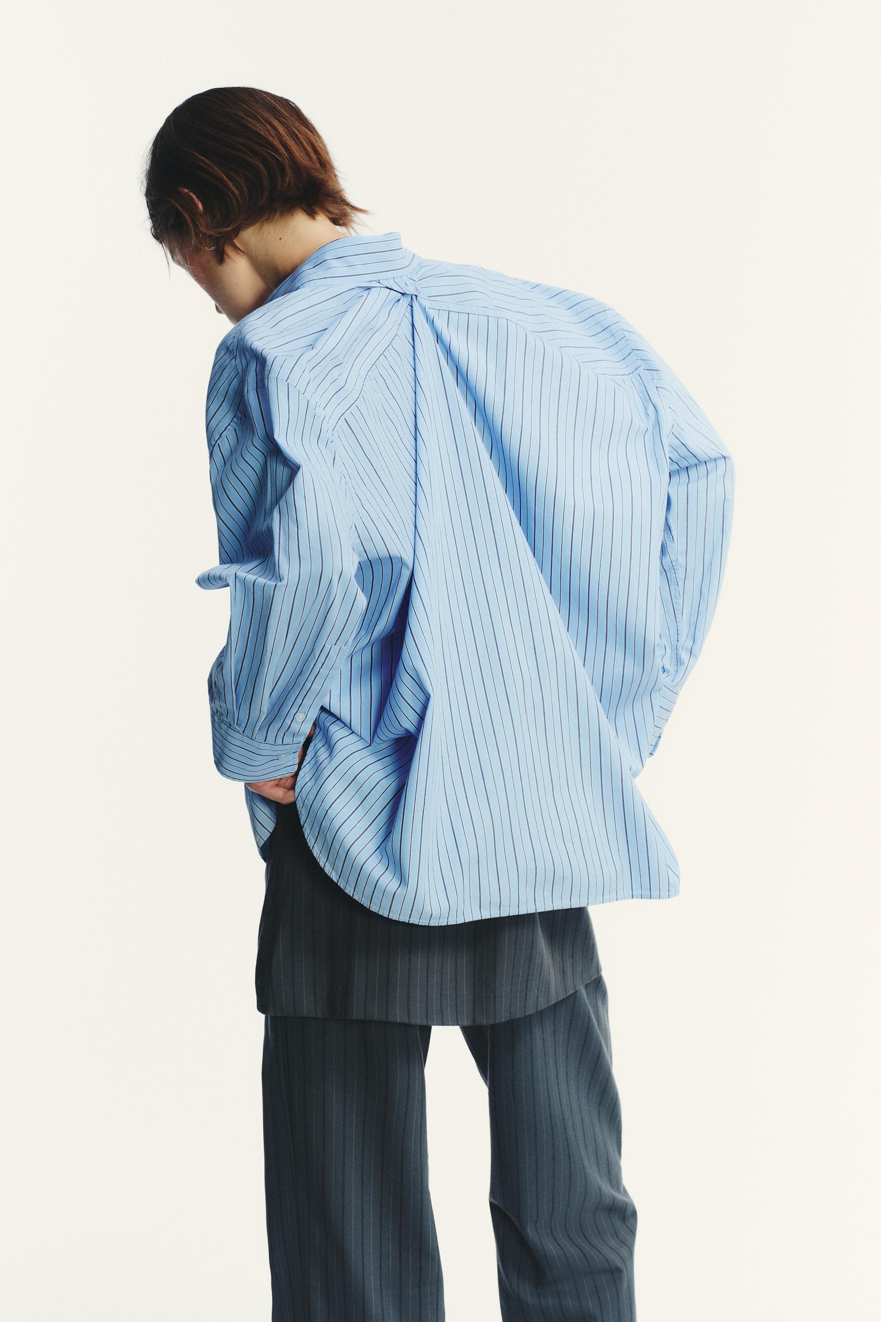 OVERSIZE STRIPED POPLIN SHIRT