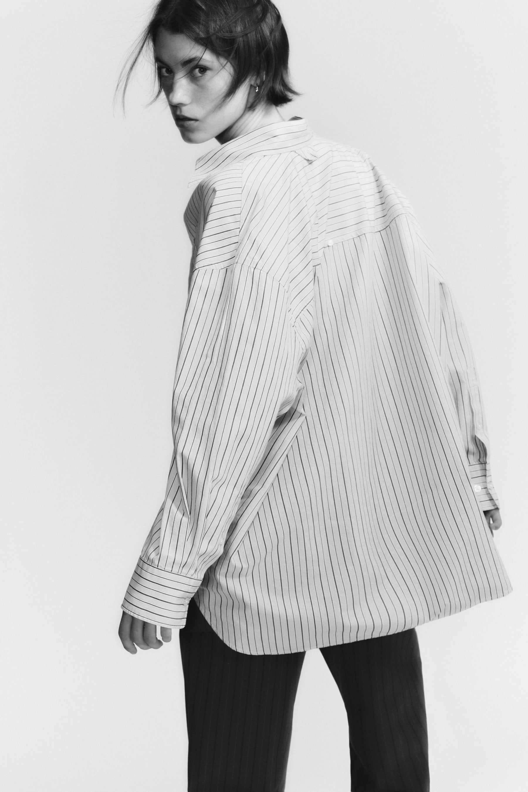 OVERSIZE STRIPED POPLIN SHIRT