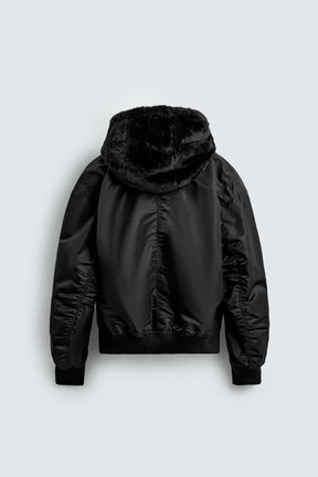 Reversible Faux Fur Bomber