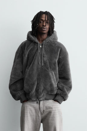 Reversible Faux Leather Bomber