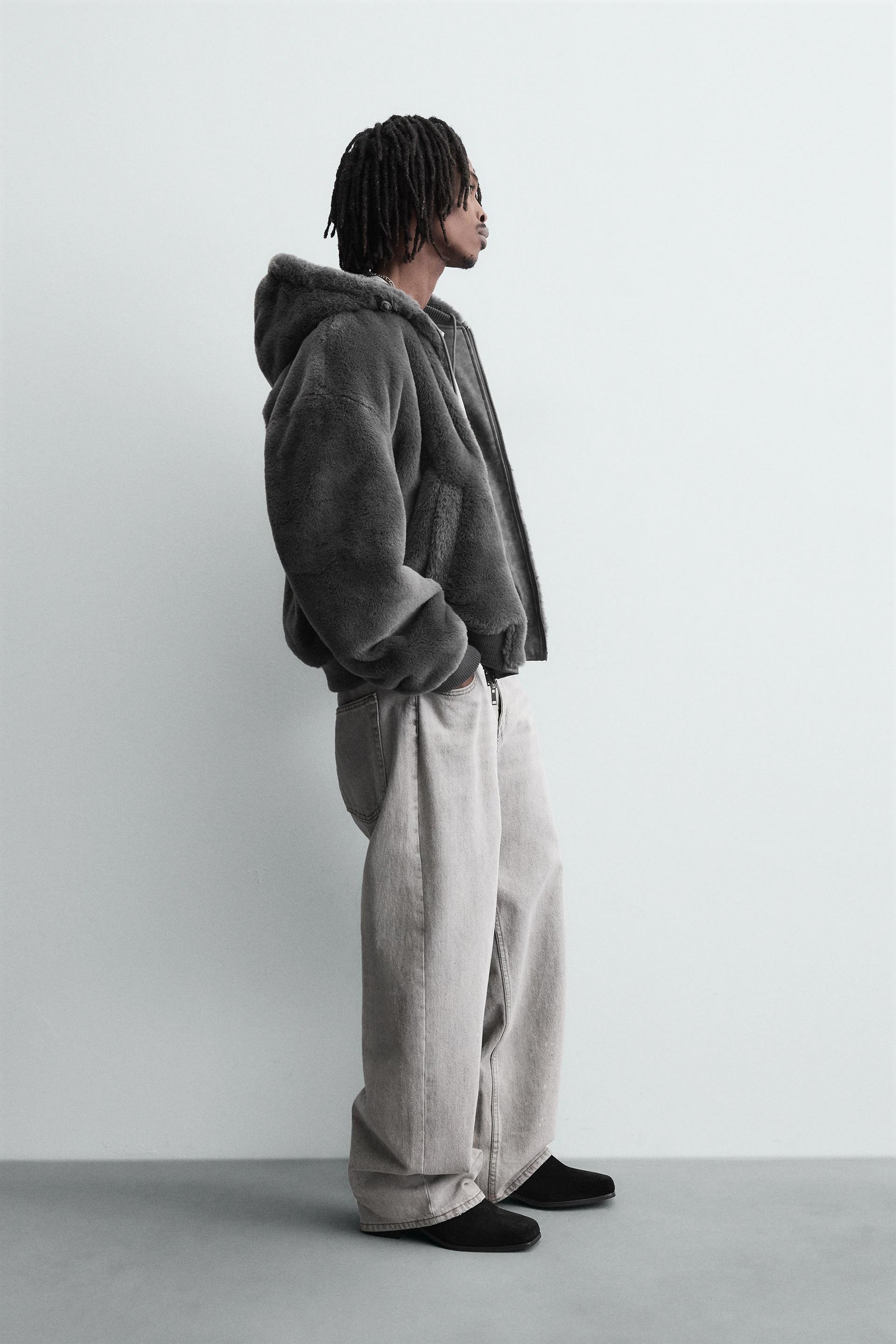 REVERSIBLE FAUX LEATHER BOMBER JACKET - Image 4