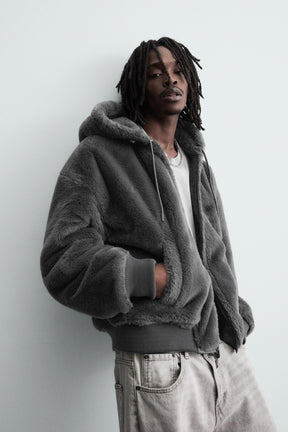 Reversible Faux Leather Bomber