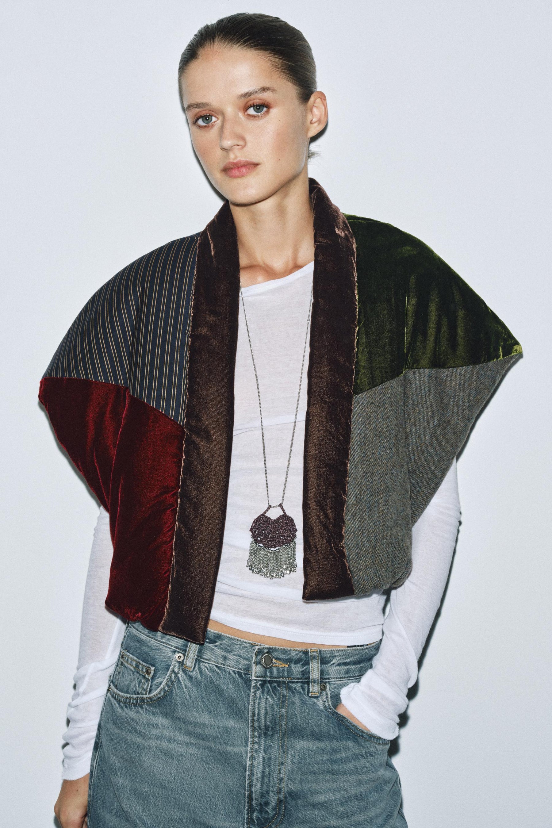 Quilted Velvet Contrasting Jacket