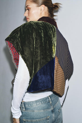 Quilted Velvet Contrasting Jacket