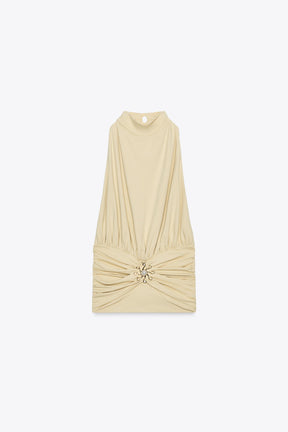 POLYAMIDE GATHERED TOP