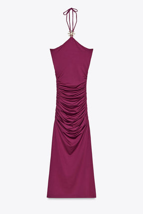 SUN HALTER POLYAMIDE DRESS - Image 6