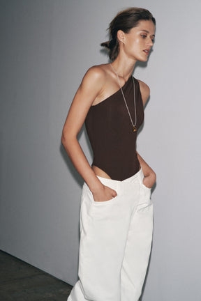 ASYMMETRIC POLYAMIDE BODYSUIT