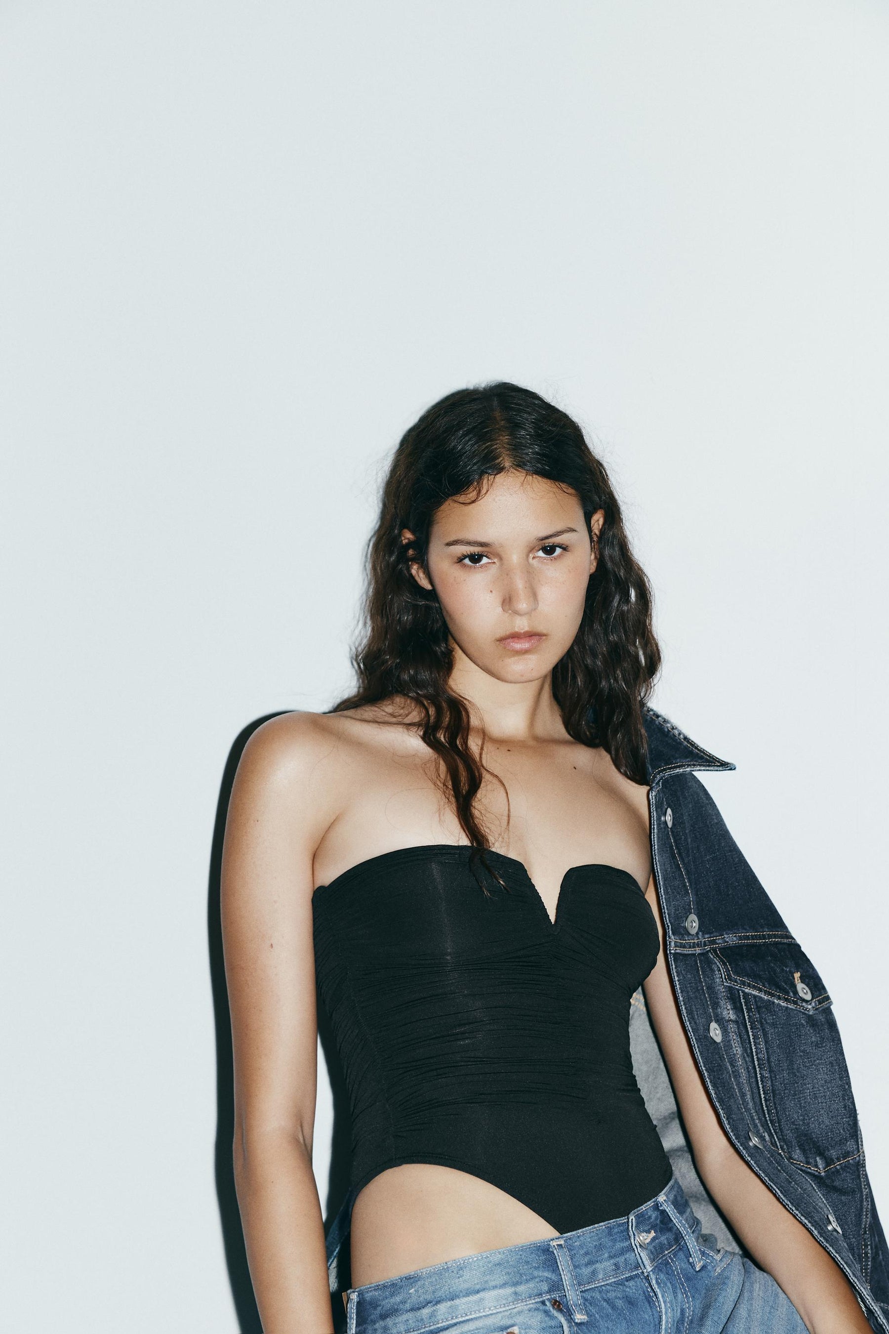 Ruffled Polyamide Bodysuit