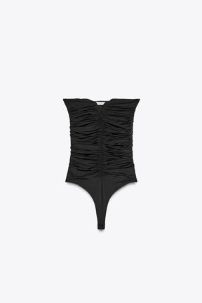 Ruffled Polyamide Bodysuit