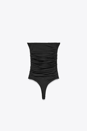 Ruffled Polyamide Bodysuit