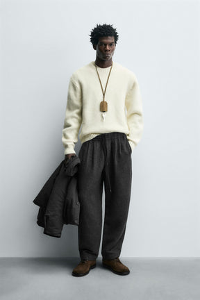 PLEATED TROUSERS WITH WOOL - Image 1