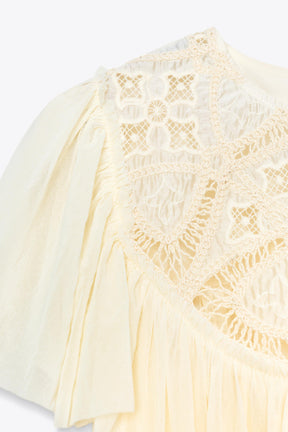 EMBROIDERED FLOWING BLOUSE