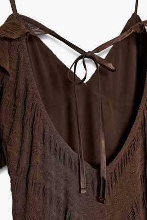 TEXTURED MIDI DRESS - Image 10