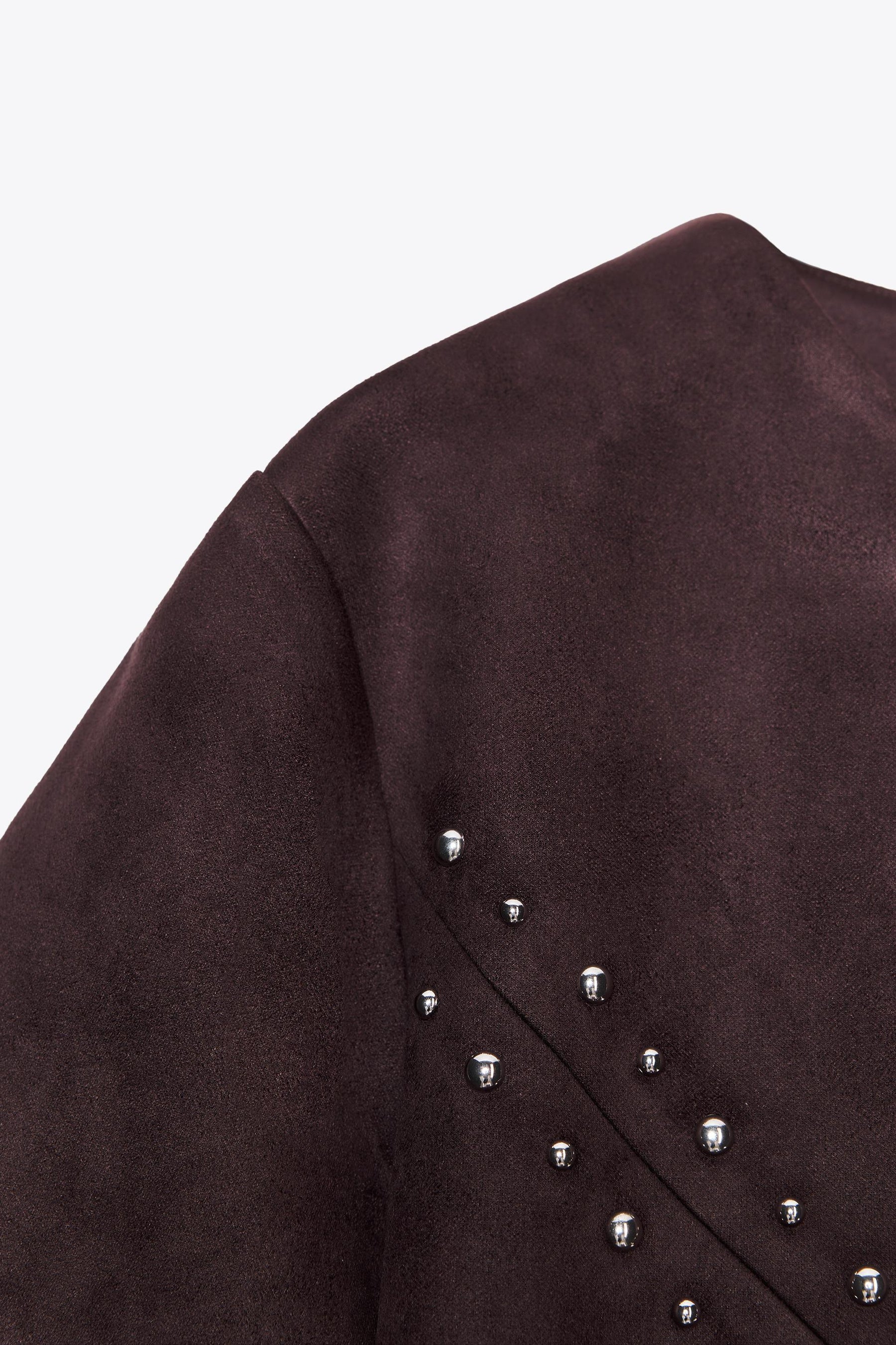 STUDDED FAUX SUEDE DRESS