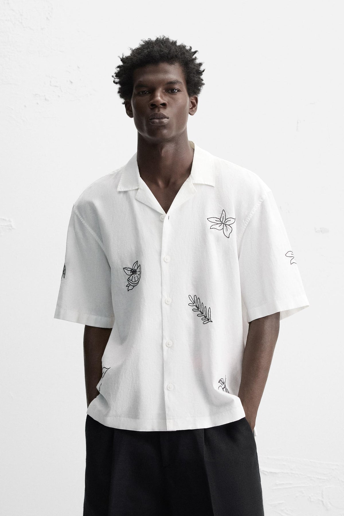 EMBROIDERED COTTON/LINEN SHIRT - Image 2