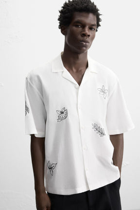 EMBROIDERED COTTON/LINEN SHIRT - Image 5