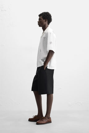 EMBROIDERED COTTON/LINEN SHIRT - Image 4