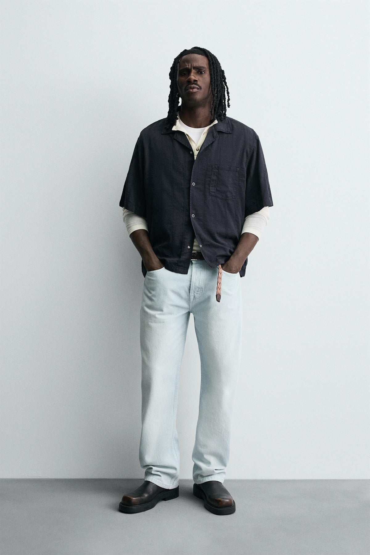 STRIPED JACQUARD SHIRT - Image 1