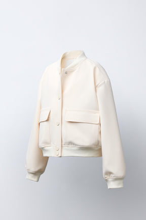 CROPPED BOMBER JACKET WITH SHOULDER PADS - Image 2