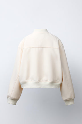 CROPPED BOMBER JACKET WITH SHOULDER PADS - Image 3