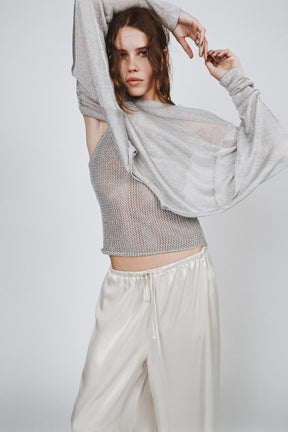 METALLIC THREAD BATWING TOP