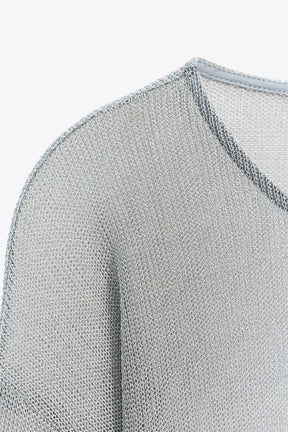 METALLIC THREAD BATWING TOP