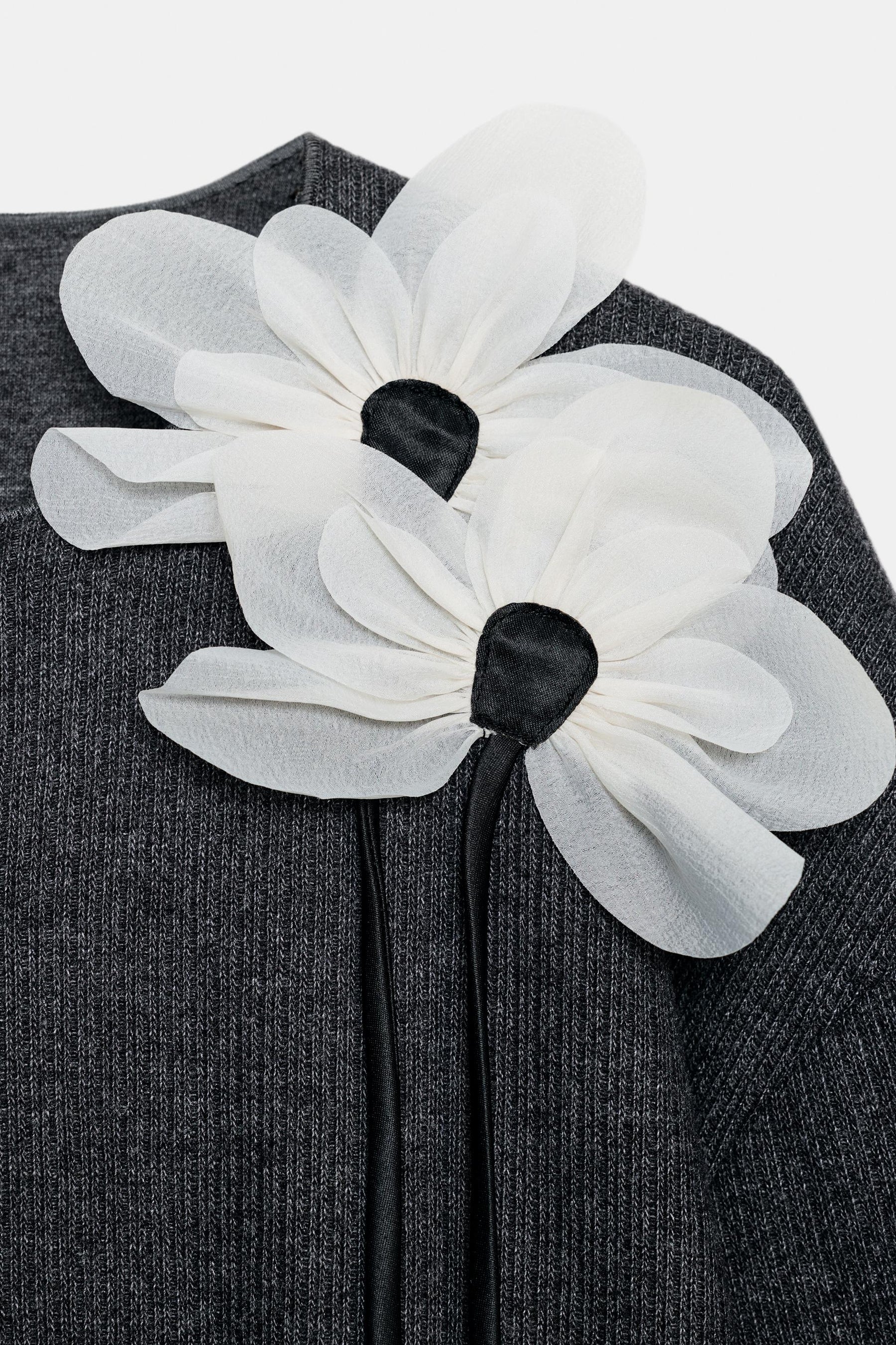 FLORAL RIBBED CARDIGAN