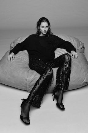 ORGANZA FLOWER SWEATSHIRT