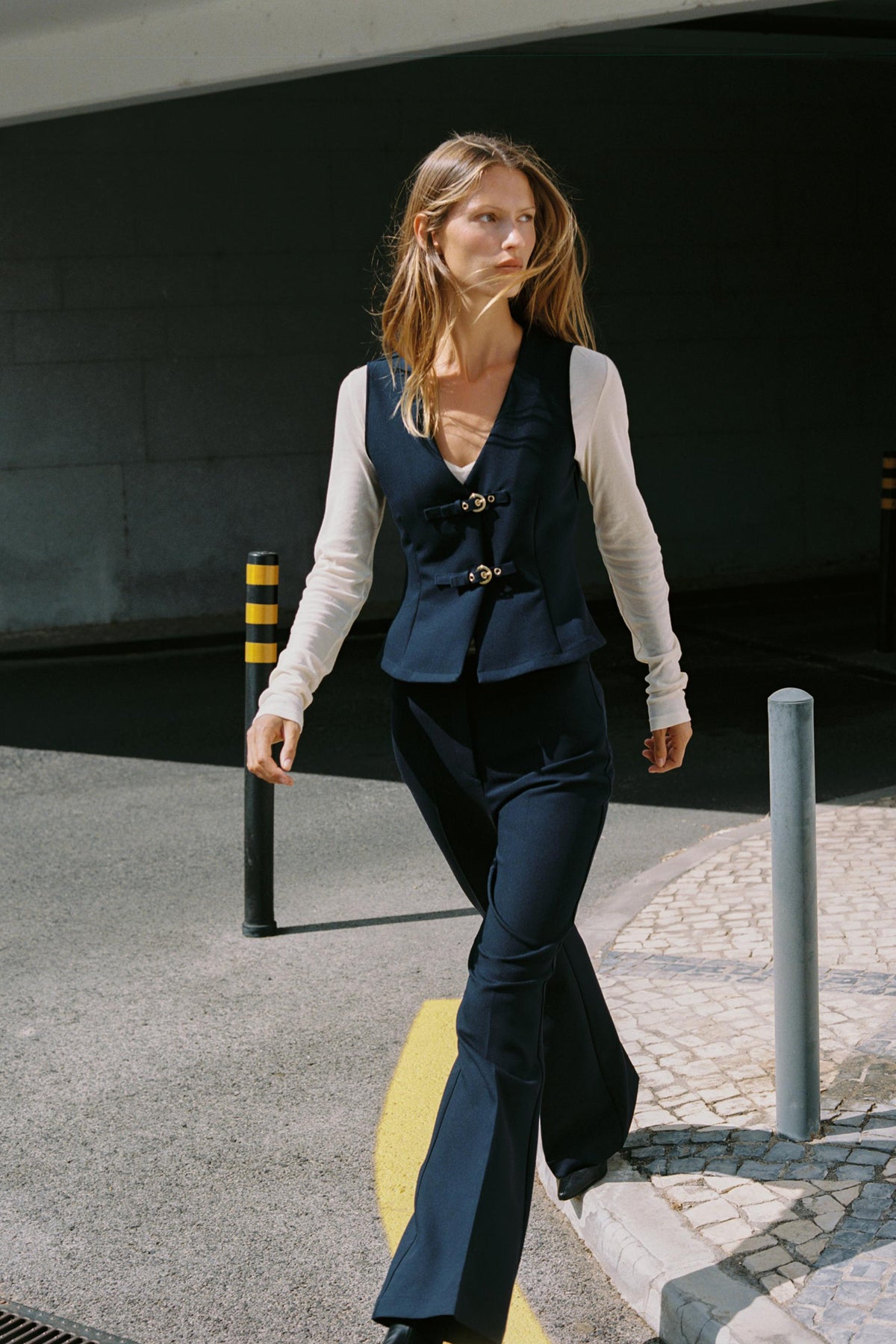 Buckle-Detailed Crepe Top