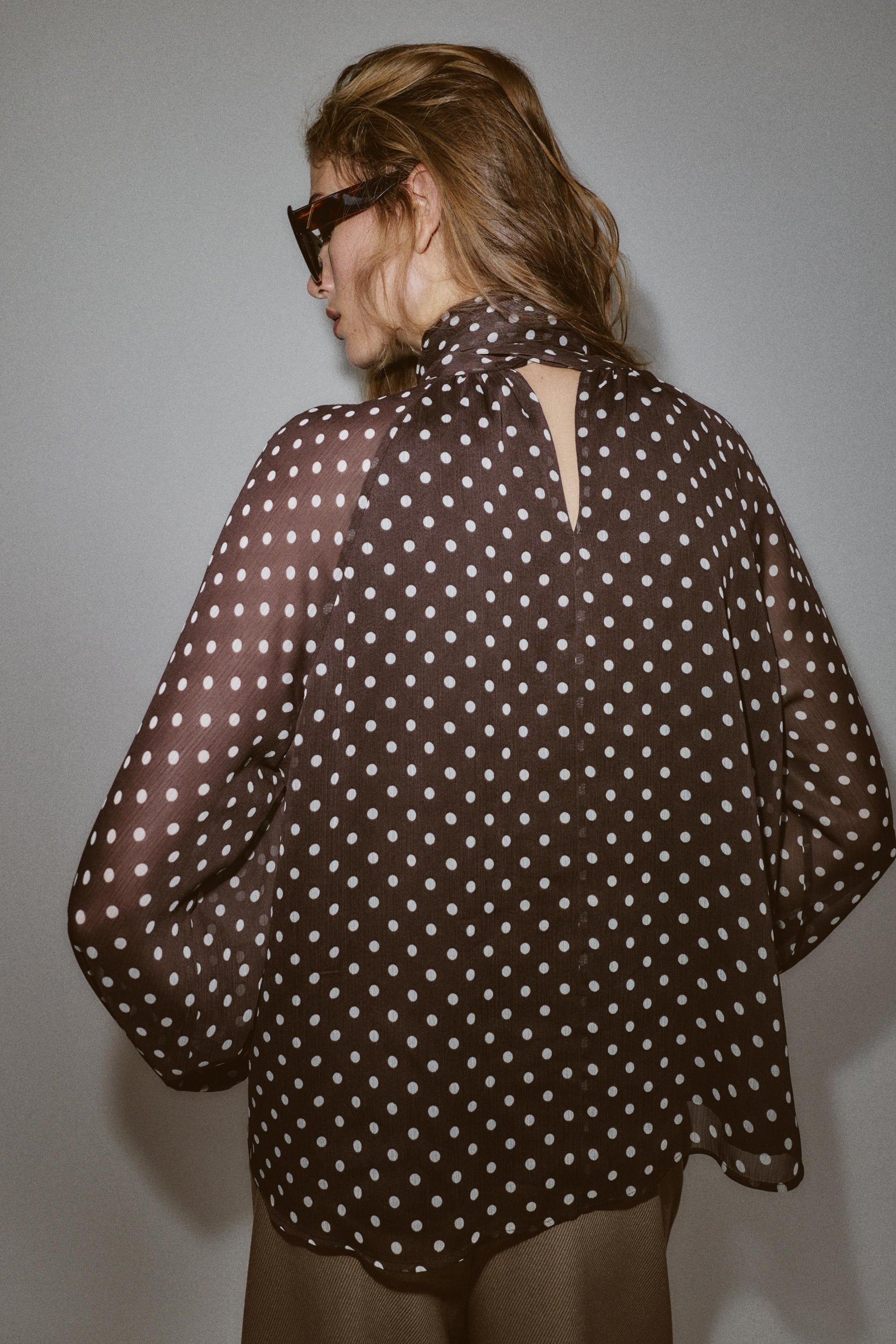 Polka Dot Bow Blouse