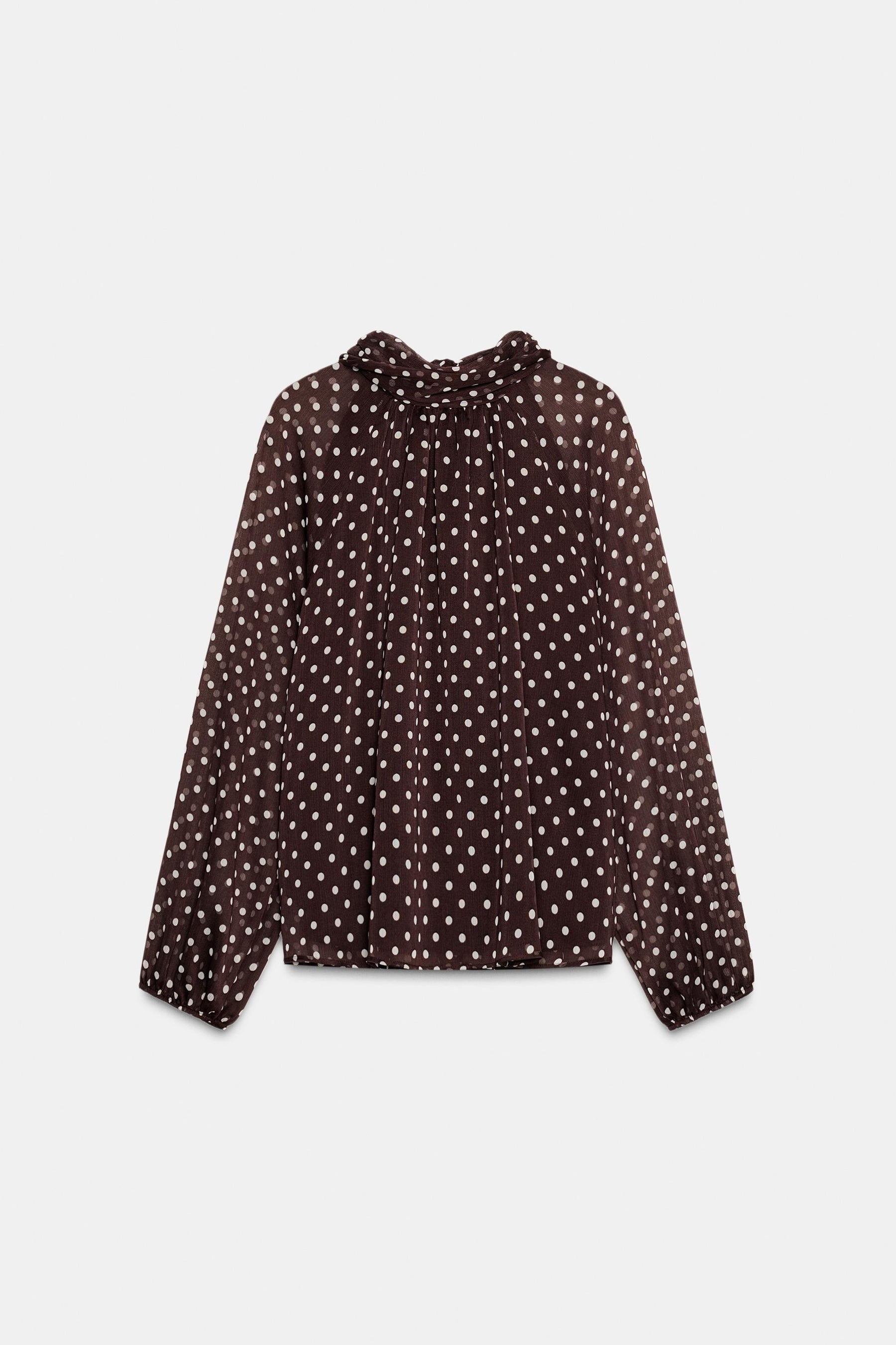 Polka Dot Bow Blouse