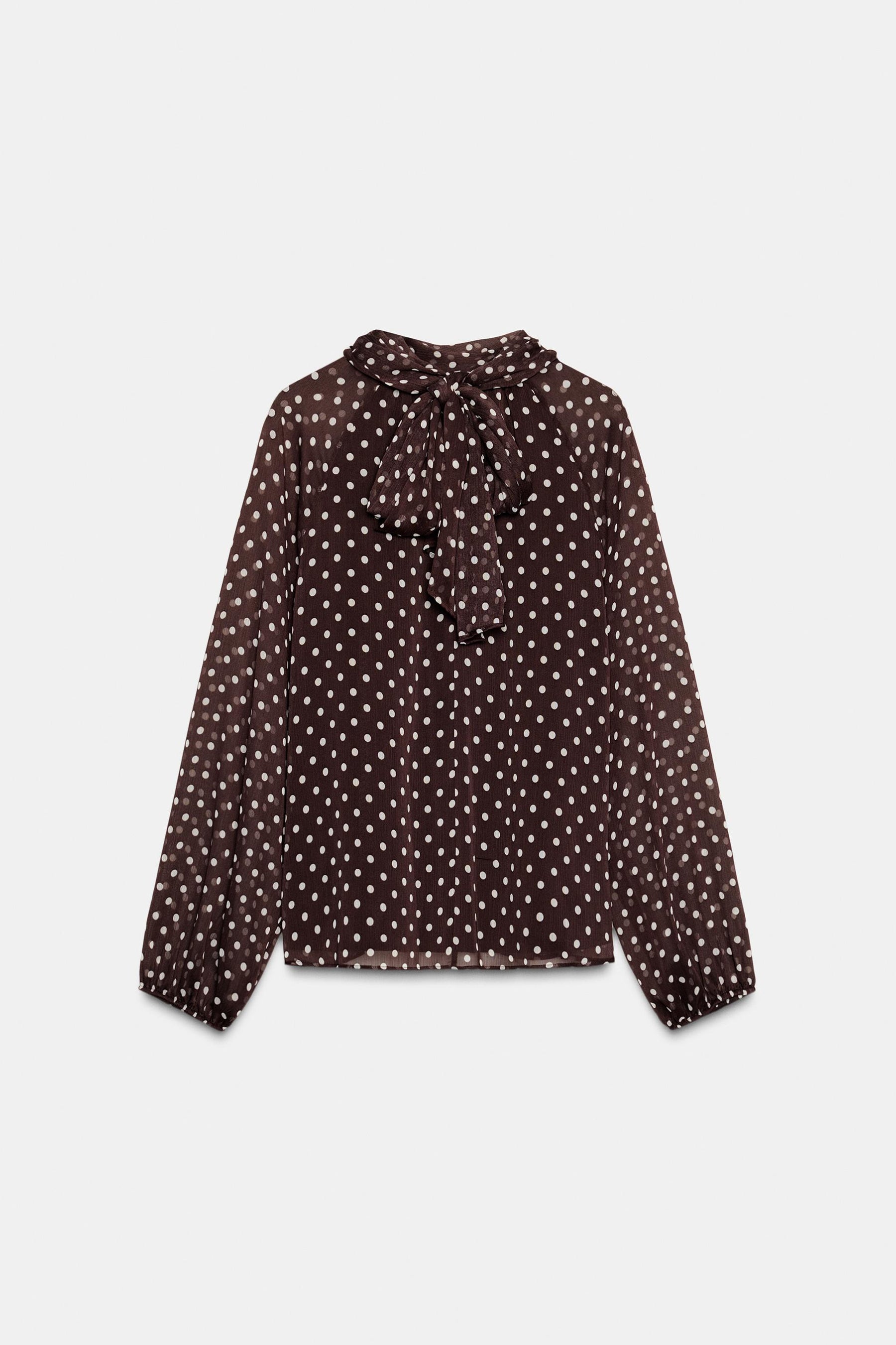 Polka Dot Bow Blouse