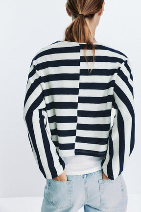 Striped Batwing Sleeve Jumper