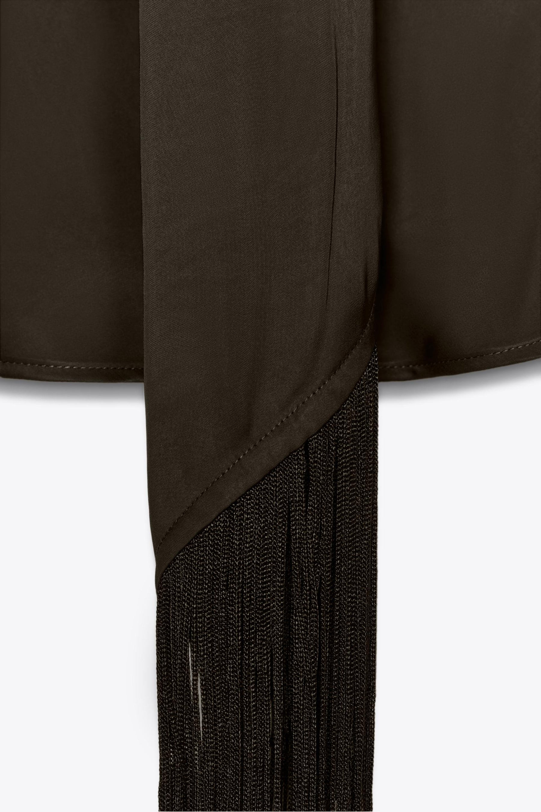 Fringed satin top