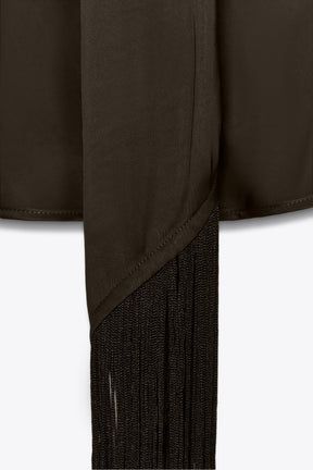 Fringed satin top