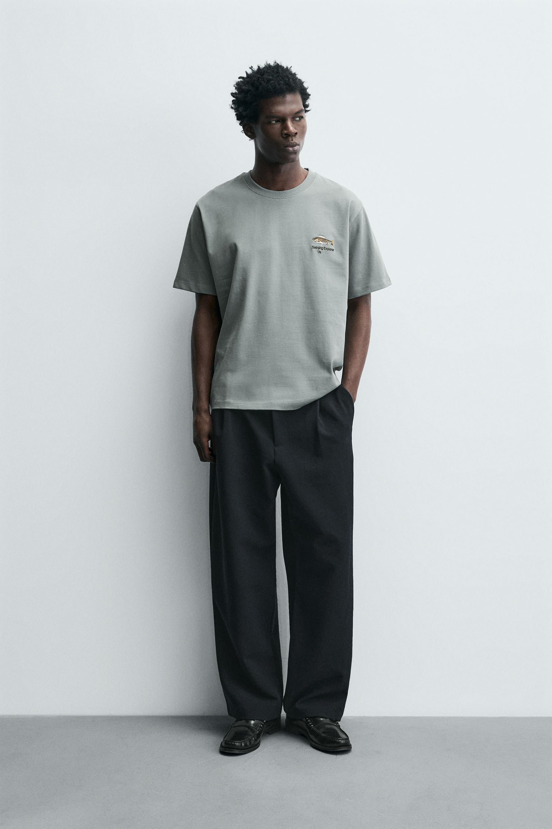 EMBROIDERED FISH T-SHIRT - Image 1